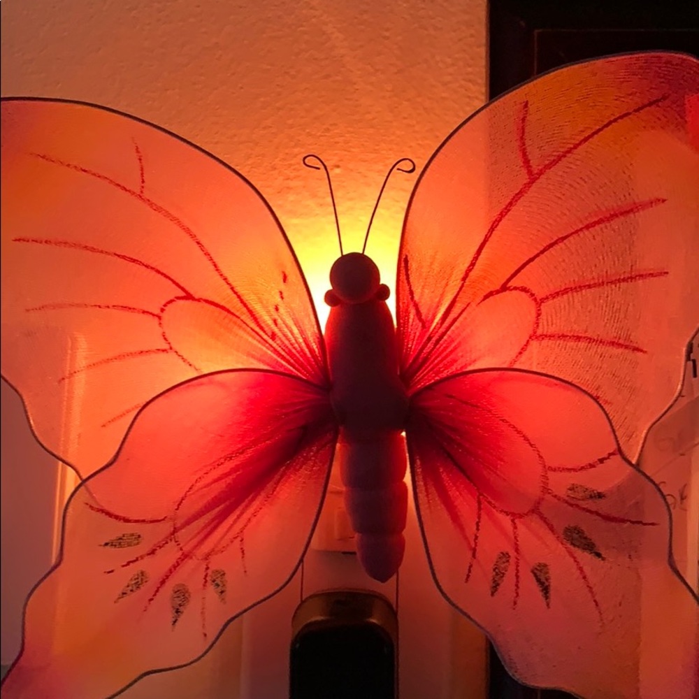 Pink butterfly night light